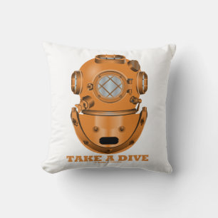 Take A Dive Deep Diving Helmet Oceanographer Cushion
