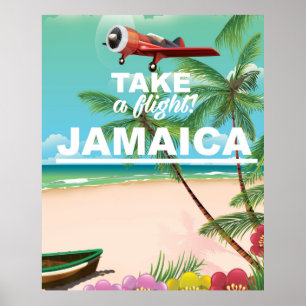 Take a Flight! Jamaica Retro vacation poster