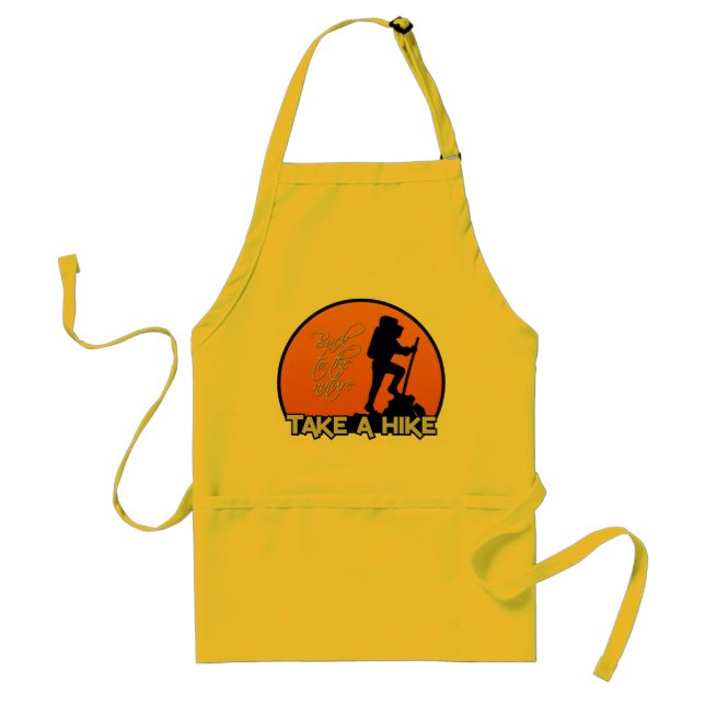 Take a Hike apron - choose style & colour (Front)