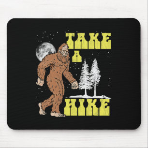 Take A Hike Bigfoot Night Funny Hiking Sasquatch V Mouse Pad