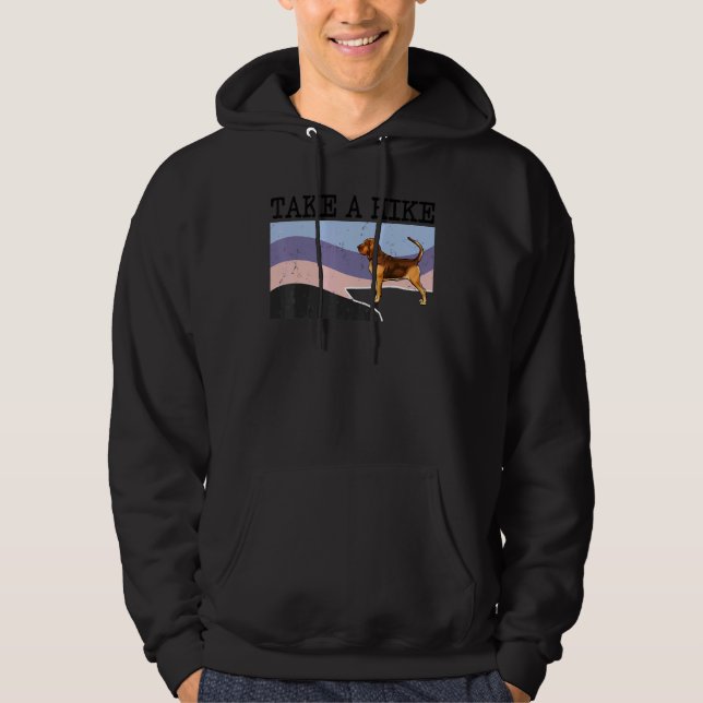 Take A Hike Bloodhound  Graphic Hiking Hoodie (Front)