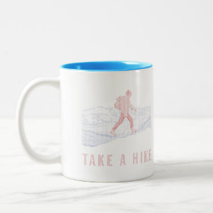 Take a Hike Blue and Red Two-Tone Coffee Mug