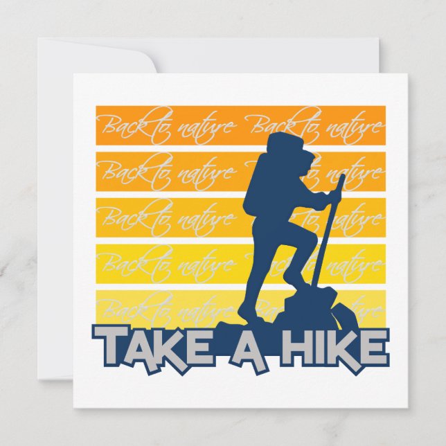 Take a Hike invitation, customisable Invitation (Front)