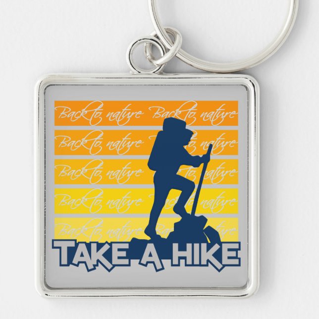 Take a hike key chain, large ring (Front)