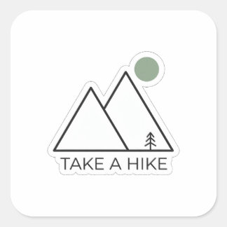 Take A Hike Minimalist Mountain Line Art Sticker