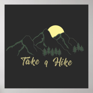 take a hike mountain explorer outdoor adventure poster