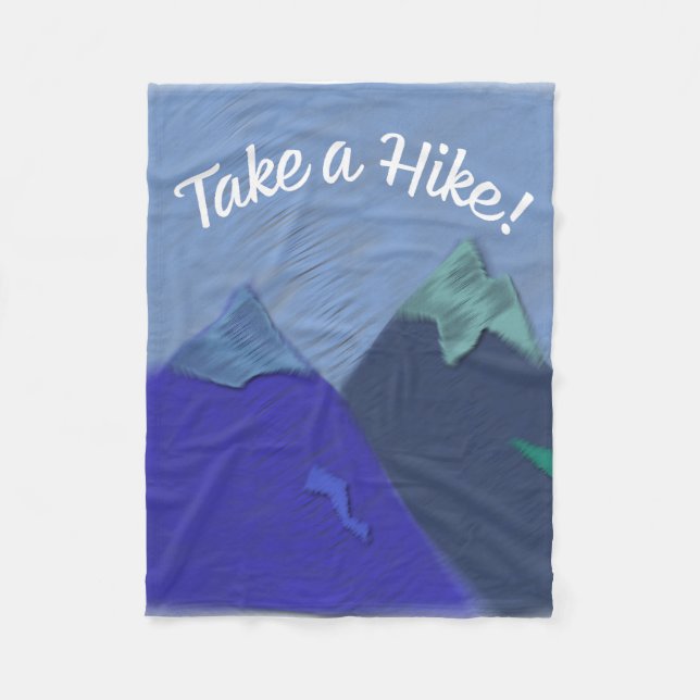 Take a Hike Mountain Peak Fleece Blanket (Front)