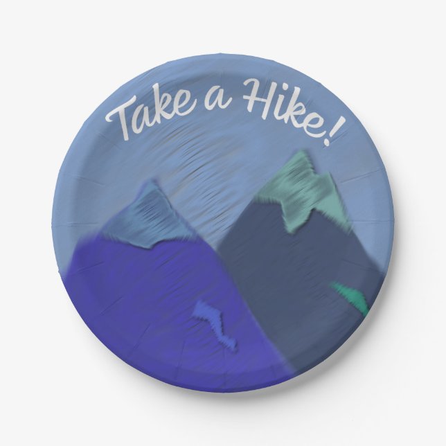 Take a Hike Mountain Peak Paper Plate (Front)