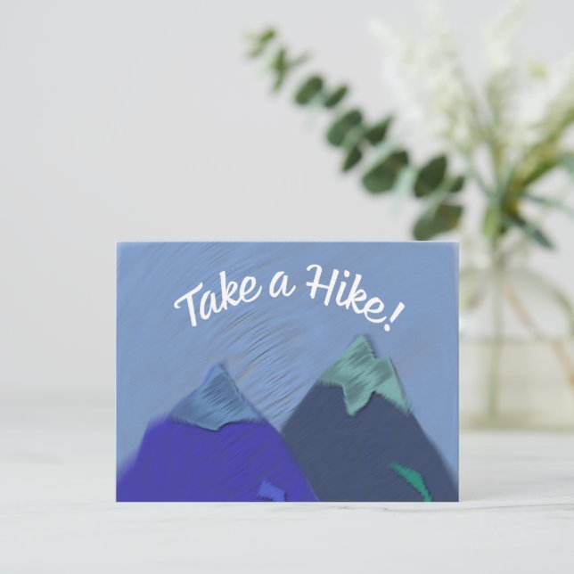 Take a Hike Mountain Peak Postcard (Standing Front)