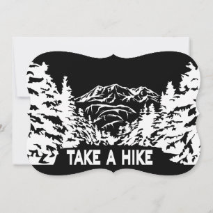 Take a Hike quote monochrome mountain landscape