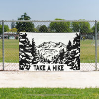 Take a Hike quote monochrome mountain landscape