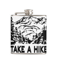 Take a Hike quote monochrome mountain landscape
