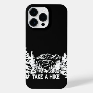 Take a Hike quote monochrome mountain landscape iPhone 14 Pro Max Case