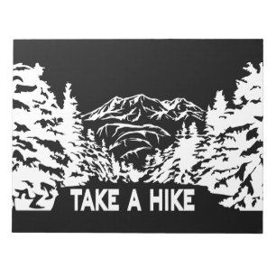 Take a Hike quote monochrome mountain landscape Notepad