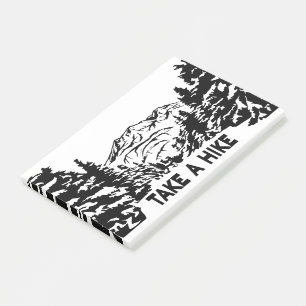 Take a Hike quote monochrome mountain landscape Post-it Notes