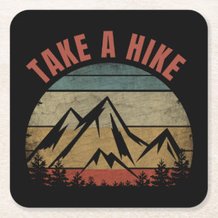 TAKE A HIKE SQUARE PAPER COASTER
