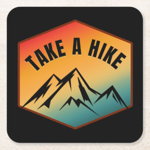 TAKE A HIKE SQUARE PAPER COASTER