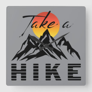 Take A Hike Square Wall Clock