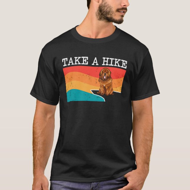 Take A Hike Tibetan Mastiff Graphic Hiking T-Shirt (Front)