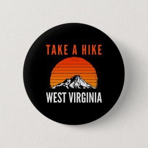 Take A Hike West Virginia Sunset Mountain Hiking H 6 Cm Round Badge