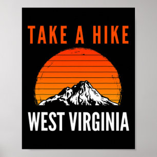 Take A Hike West Virginia Sunset Mountain Hiking H Poster