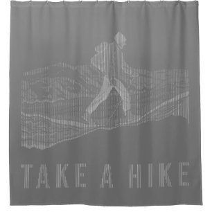 Take a Hike White Shower Curtain