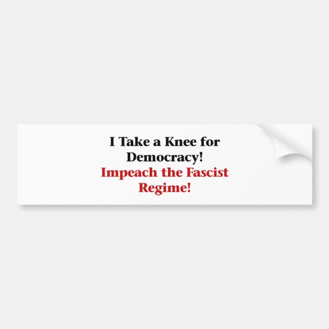 Take a Knee for Democracy Bumper Sticker (Front)