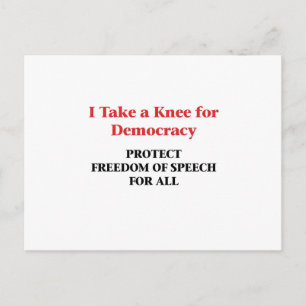 Take a Knee for Democracy -- Freedom of Speech Postcard