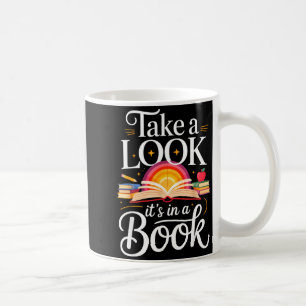 Take a look in a book magic art bookworm librarian coffee mug
