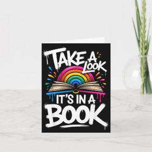Take a look in a book street art team bookworm card