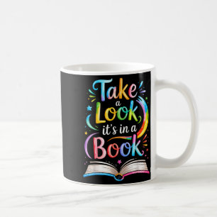 Take a look in a book watercolor team bookworm coffee mug