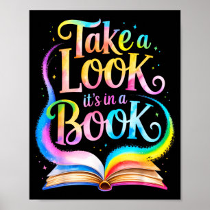 Take a look in a book watercolor team bookworm poster