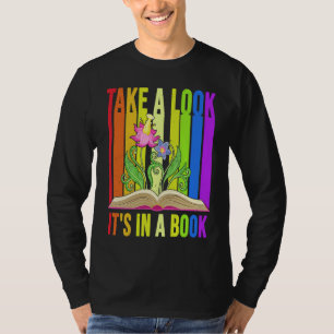 Take A Look It's In A Book Reading Vintage Retro T-Shirt