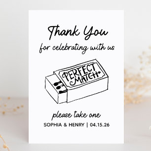 Take a Matchbox Favour Sign   Wedding Thank You