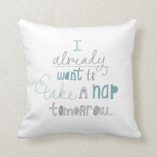 'Take a nap' hand lettered design cushion