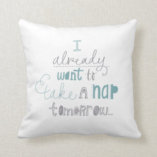 'Take a nap' hand lettered design cushion
