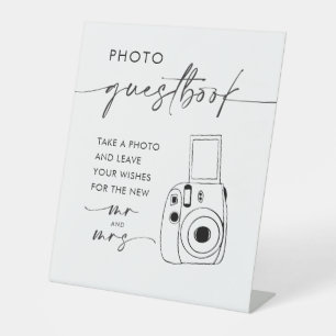 Take a Photo Wedding Guestbook Pedestal Sign