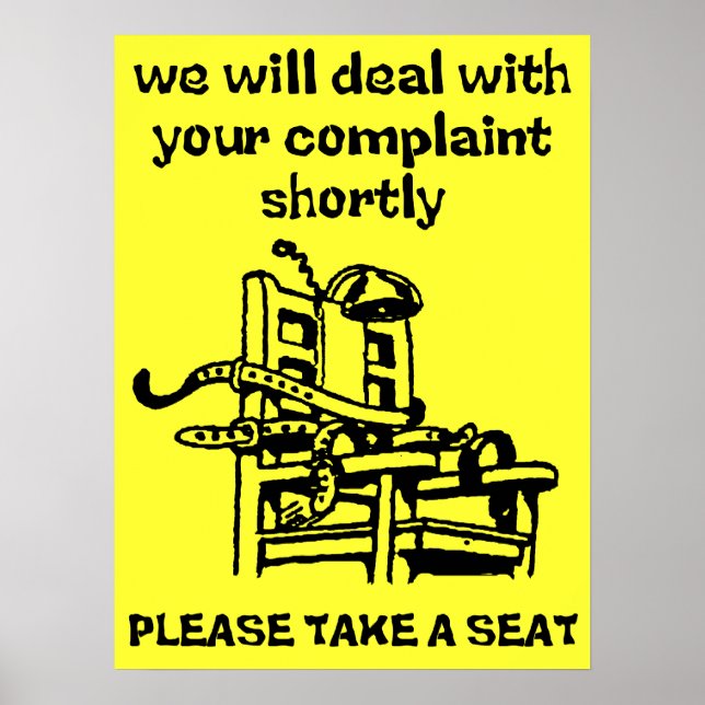 Take A Seat Funny Poster Humour (Front)
