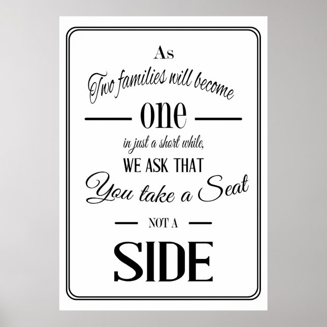 Take a seat wedding sign (Front)