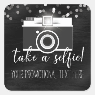 Take a Selfie Customer Loyalty - Add Your Own Text Square Sticker
