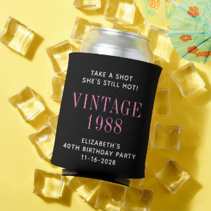 Take a Shot 40th Birthday Party Favour Can Cooler