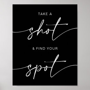 Take a Shot + Find Your Spot Minimalist Wedding Poster