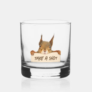 Take A Shot Funny Squirrel Face Customisable Whiskey Glass