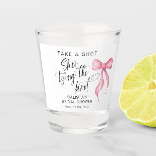 Take a Shot She's Tying the Knot Bridal Shower Glass