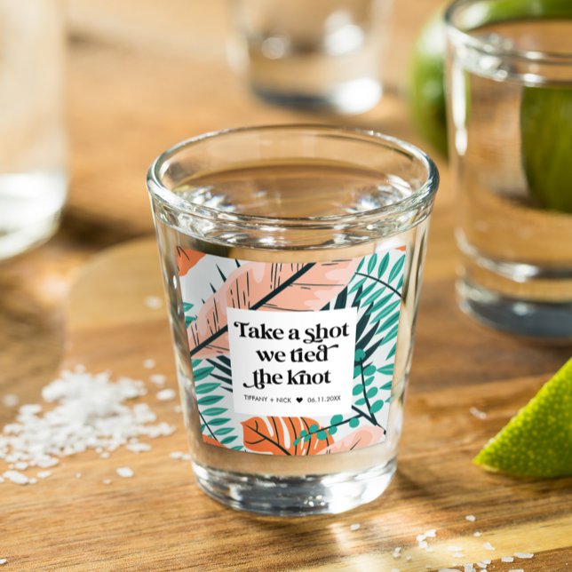 Take a Shot Tropical Beach Wedding Favour Glass (Take a Shot Tropical Beach Wedding Favor Shot Glass)