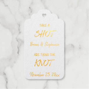 Take A Shot Tying The Knot Personalised Engagement Gift Tags