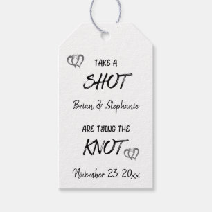 Take A Shot Tying The Knot Personalised Wedding Gift Tags