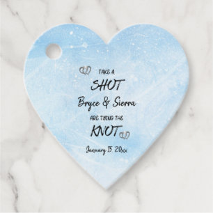 Take A Shot Tying The Knot Personalised Winter Favour Tags