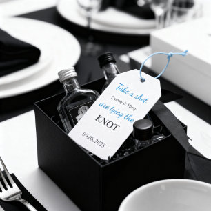 Take a Shot We’re Tying the Knot White & Blue Gift Tags