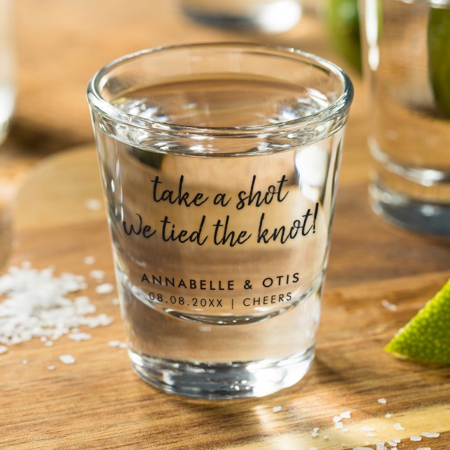 Take a Shot we tied the Knot | Fun Wedding Favour Shot Glass (Creator Uploaded)